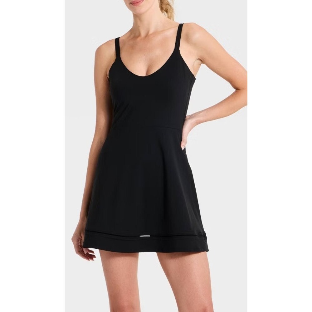 All In Motion Women's Athletic Sleeveless Ladder Trim Knit Dress - Black - Small